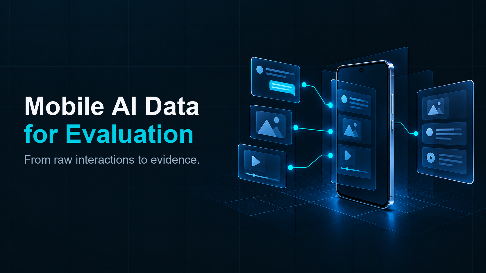Mobile AI evaluation data connected to a task and evidence trail